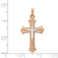 14k Two-tone 14K Two-Tone Budded Cross Pendant