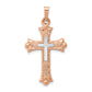 14k Two-tone 14K Two-Tone Budded Cross Pendant