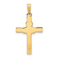 14k Yellow & Rhodium 14k and Rhodium Polished Claddagh Cross Pendant