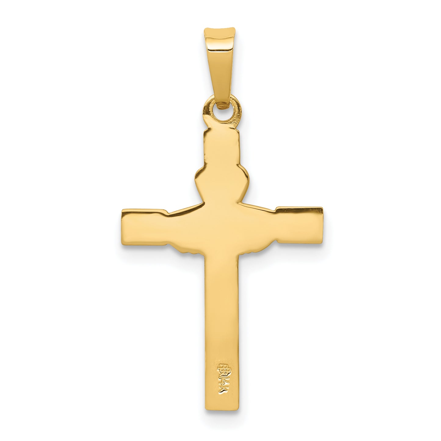 14k Yellow & Rhodium 14k and Rhodium Polished Claddagh Cross Pendant