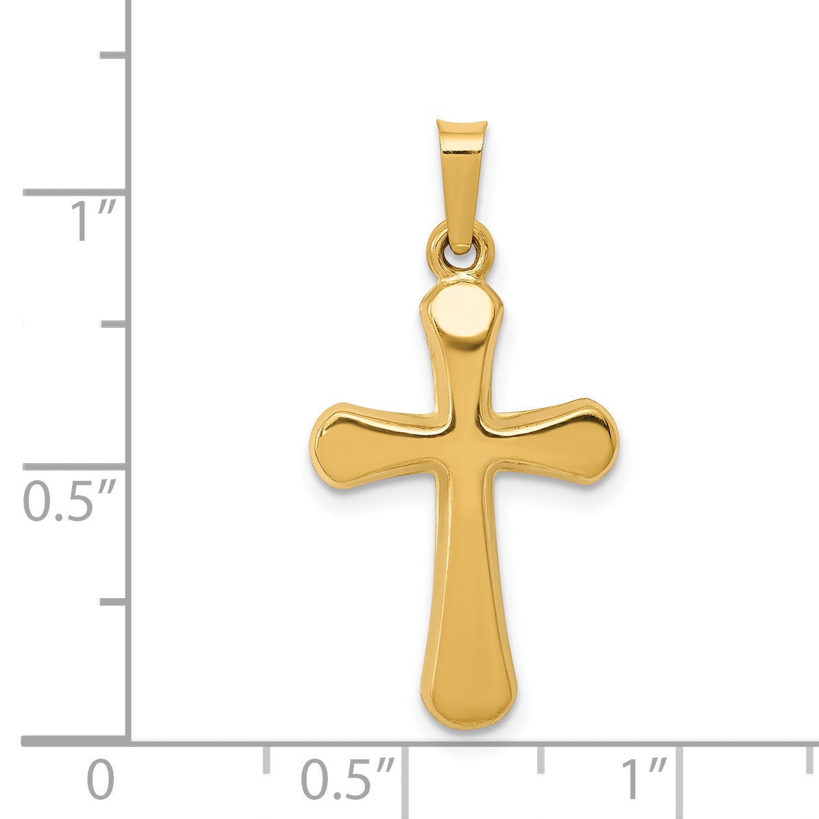 14k Yellow Gold 14k Polished Rounded Cross Pendant