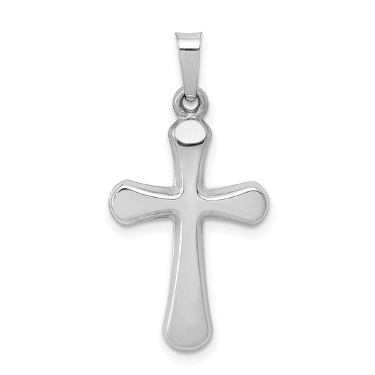 14k White Gold 14k White Gold Polished Rounded Cross Pendant