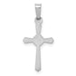 14k White Gold 14k White Gold Polished Center Flower Cross Pendant