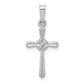 14k White Gold 14k White Gold Polished Center Flower Cross Pendant