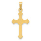 14k Yellow Gold 14k Polished Fleur de Lis Cross Pendant