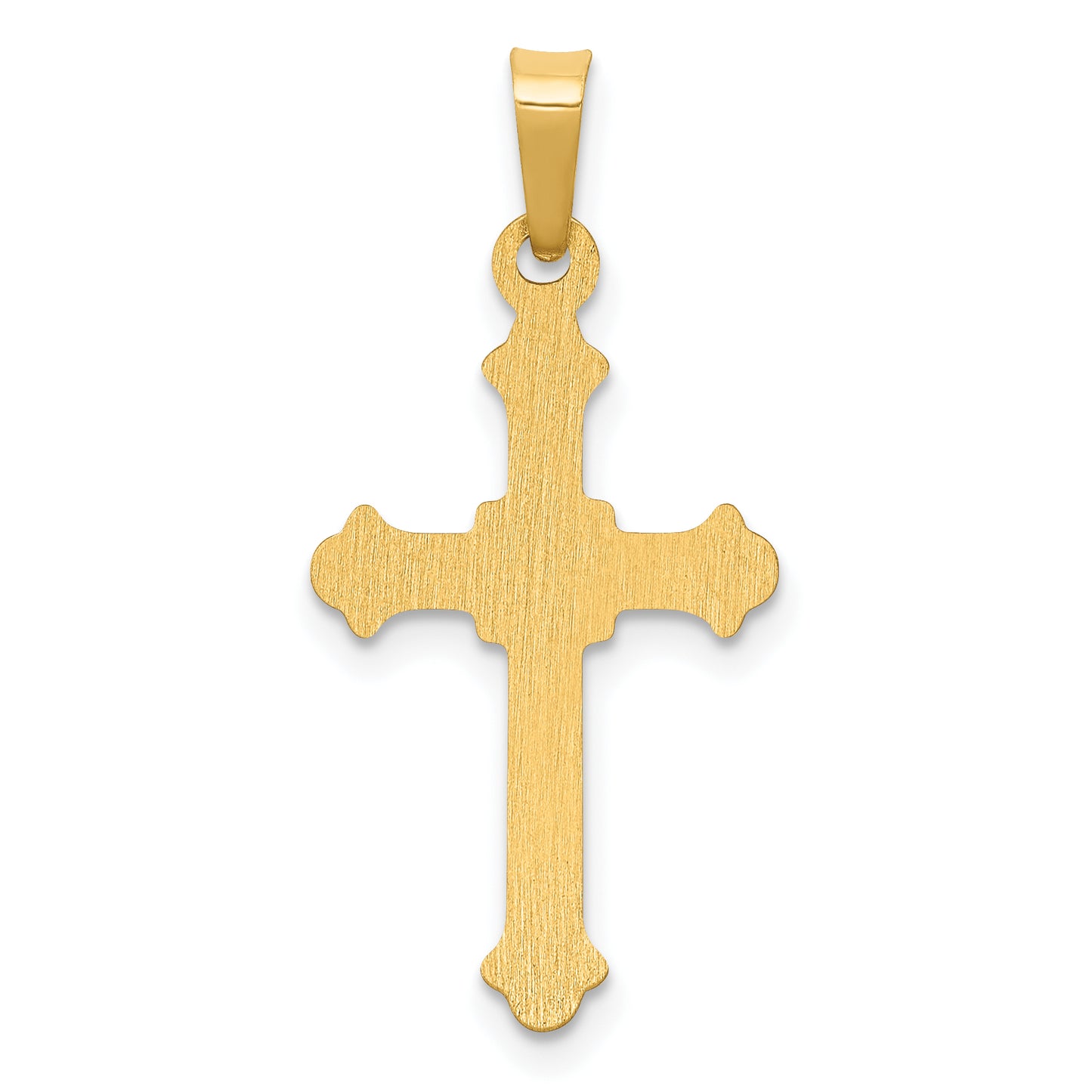 14k Yellow Gold 14k Polished Fleur de Lis Cross Pendant