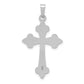 14k White Gold 14k White Gold Polished Fleur de Lis Cross Pendant