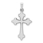 14k White Gold 14k White Gold Polished Fleur de Lis Cross Pendant