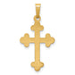 14k Yellow Gold 14k Polished Budded Cross Pendant