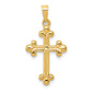 14k Yellow Gold 14k Polished Budded Cross Pendant