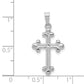 14k White Gold 14k White Gold Polished Budded Cross Pendant