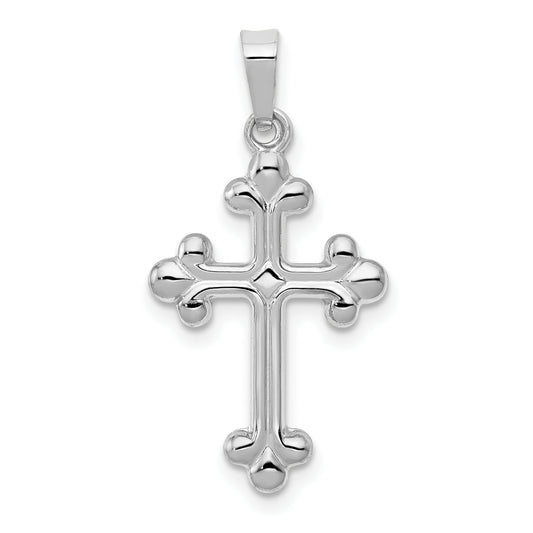 14k White Gold 14k White Gold Polished Budded Cross Pendant