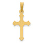 14k Yellow Gold 14k Polished Small Fleur de Lis Cross Pendant