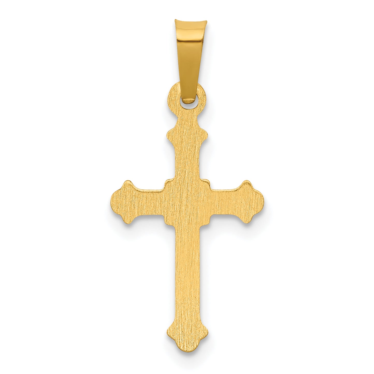 14k Yellow Gold 14k Polished Small Fleur de Lis Cross Pendant