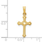 14k Yellow Gold 14k Polished Small Fleur de Lis Cross Pendant