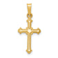 14k Yellow Gold 14k Polished Small Fleur de Lis Cross Pendant