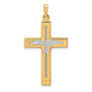 14k Yellow & Rhodium 14K W/Rhodium Polished and Satin Cross W/Dove Pendant