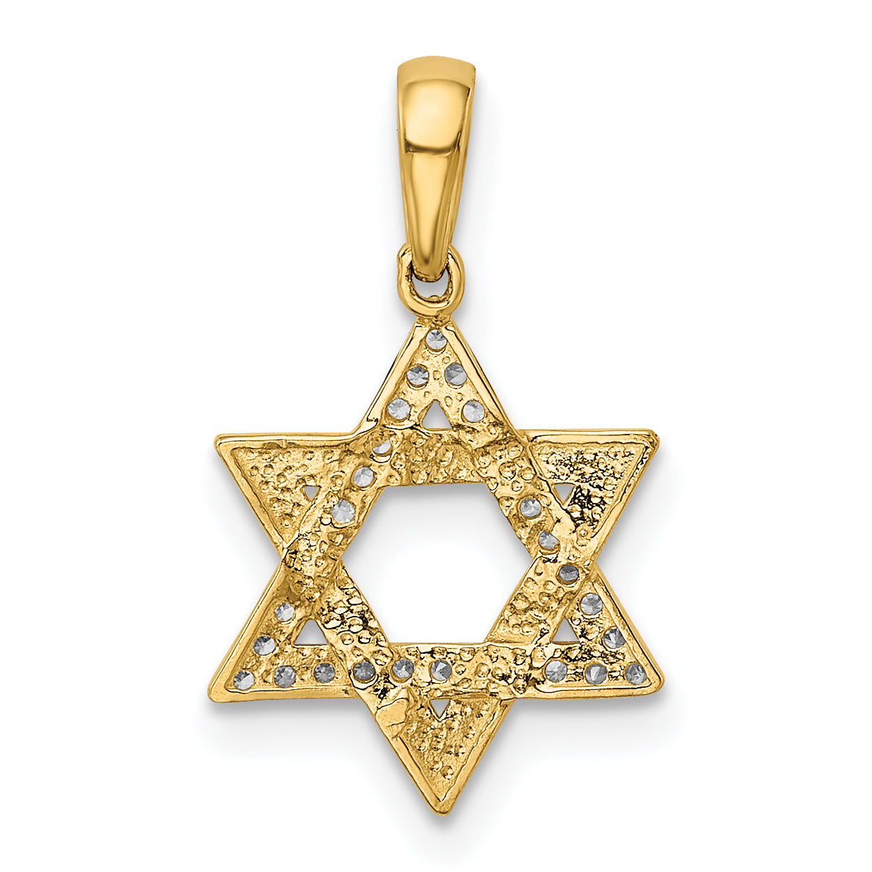 14k Yellow Gold 14k Polished CZ Star of David Pendant