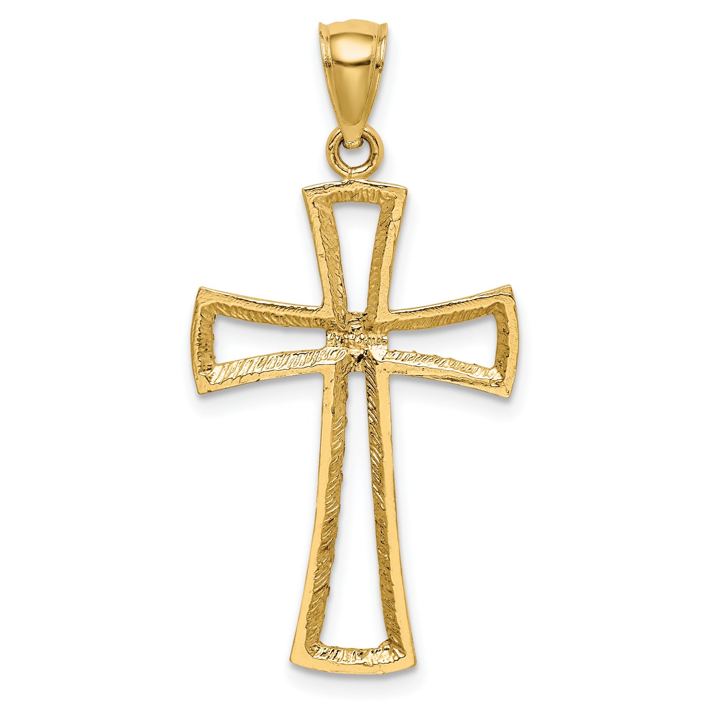 14k Yellow Gold 14K D/C Cross Pendant