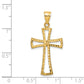 14k Yellow Gold 14K D/C Cross Pendant