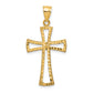 14k Yellow Gold 14K D/C Cross Pendant