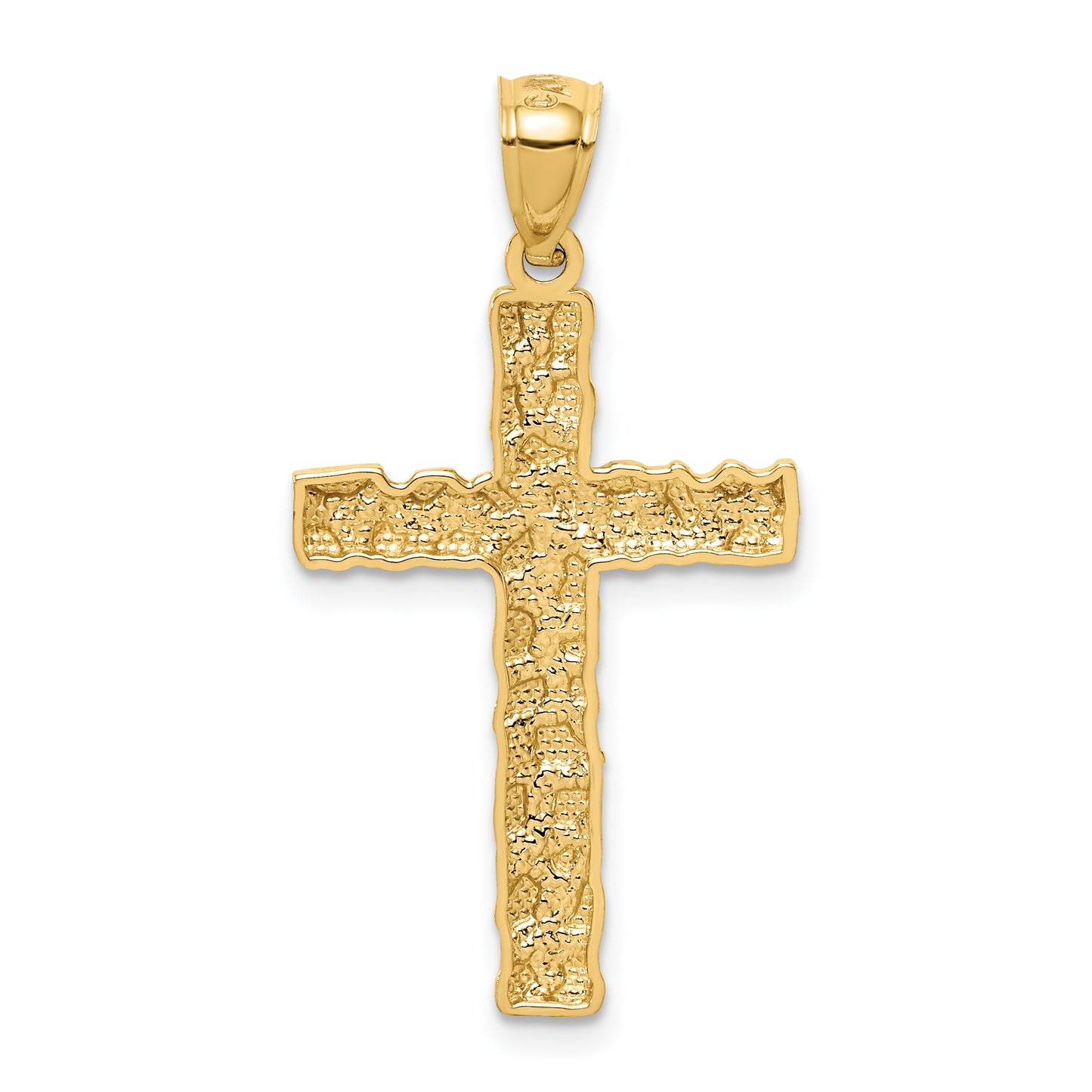 14k Yellow Gold 14K Nugget Cross Pendant