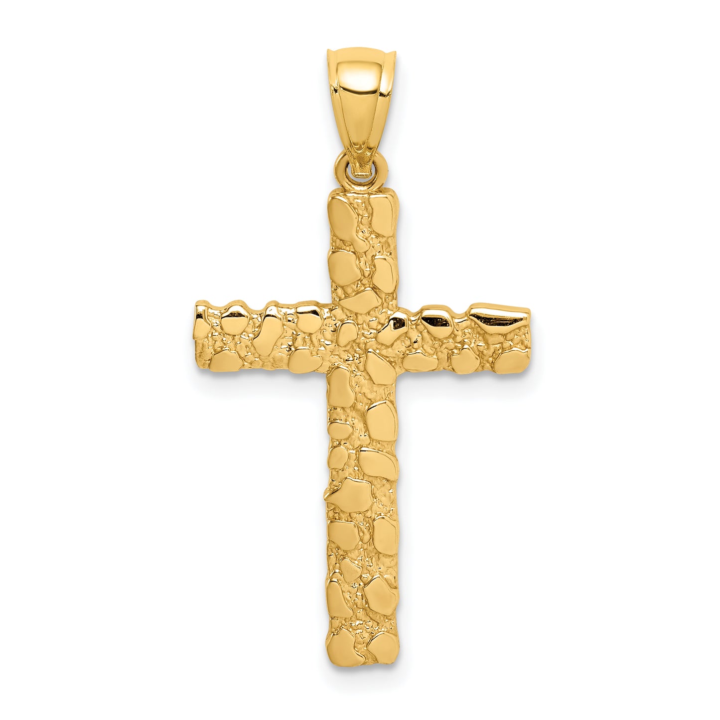 14k Yellow Gold 14K Nugget Cross Pendant