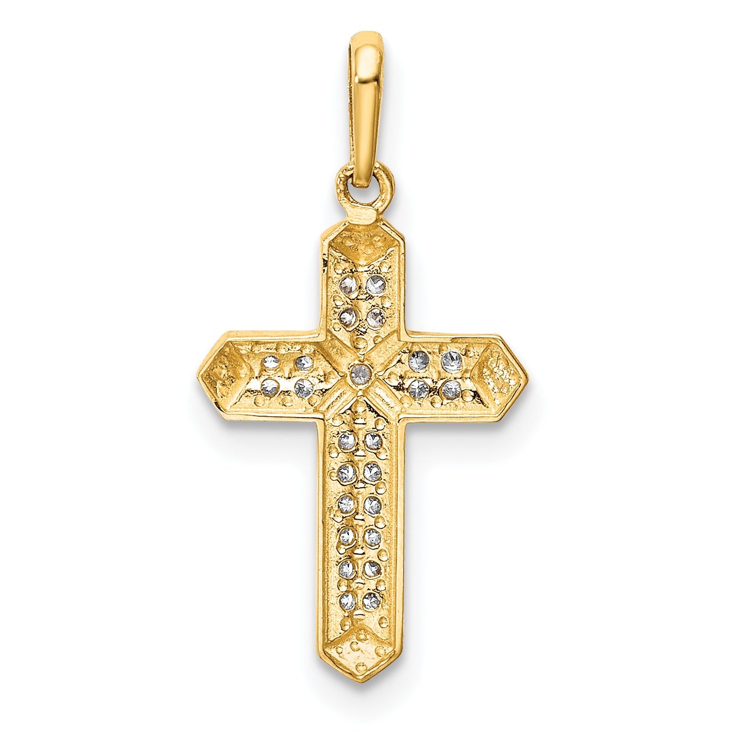 14k Yellow Gold 14K Cross CZ Pendant