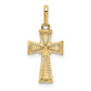 14k Yellow Gold 14K D/C Cross Pendant