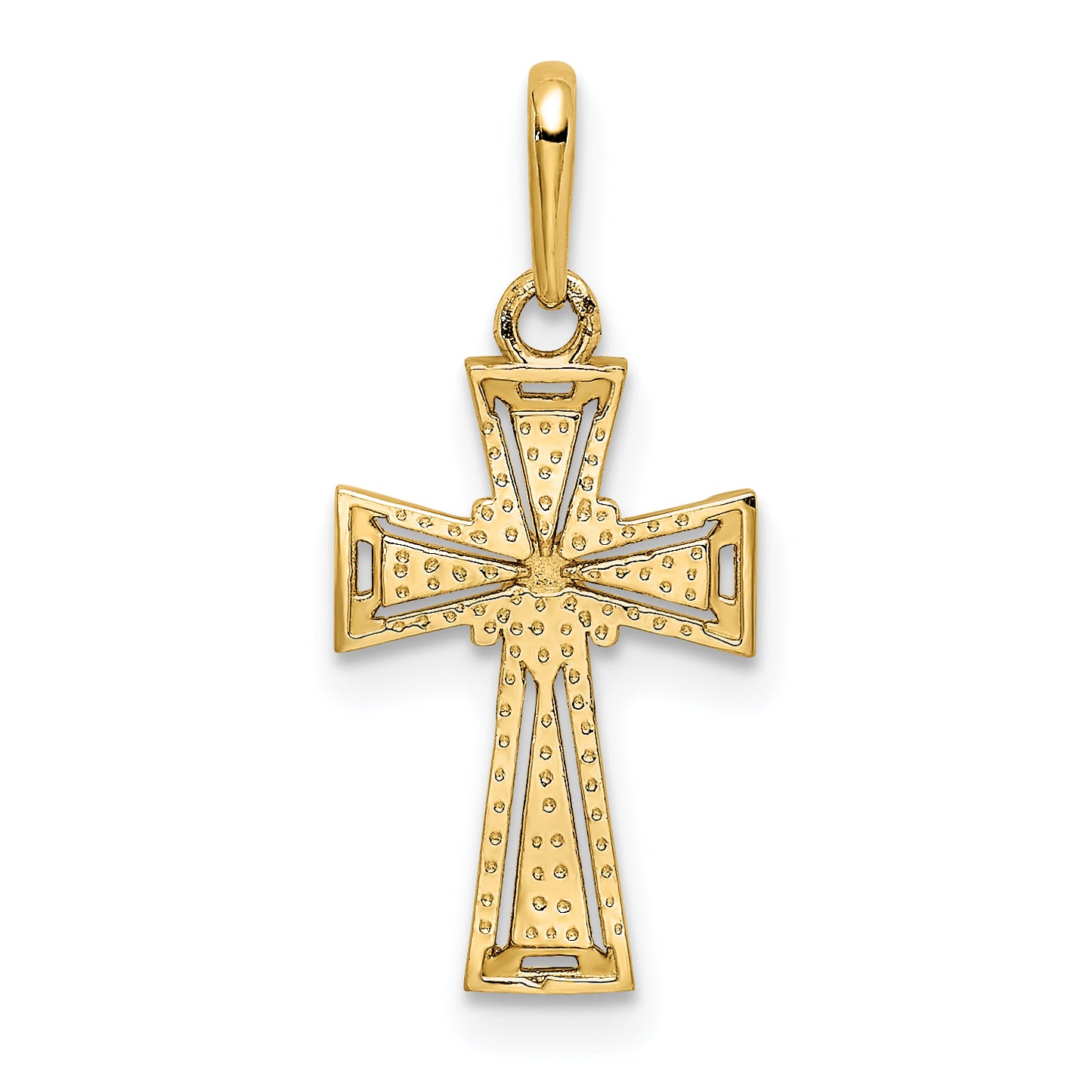 14k Yellow Gold 14K D/C Cross Pendant