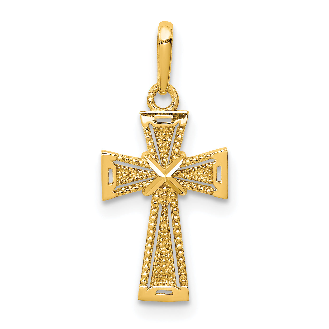 14k Yellow Gold 14K D/C Cross Pendant