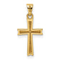 14k Yellow & Rhodium 14k w/Rhodium Diamond-cut Small Latin Cross Pendant