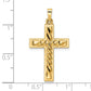 14k Yellow Gold 14k Polished and Twisted Hollow Cross Pendant