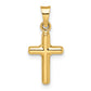 14k Yellow Gold 14k Polished Diamond-cut Reversible Puffed Cross Pendant