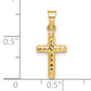 14k Yellow Gold 14k Polished Diamond-cut Reversible Puffed Cross Pendant