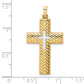 14k Two-tone 14k Two-tone Polished Hollow Woven Double Cross Pendant