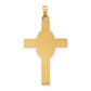 14k Yellow Gold 14k Polished and Satin Hollow Cross Pendant