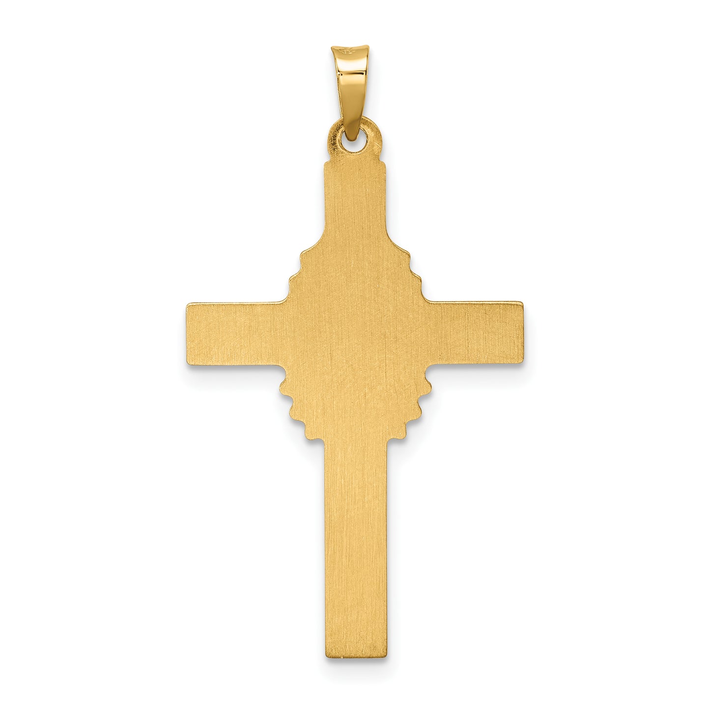 14k Yellow Gold 14k Polished and Satin Hollow Cross Pendant