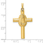 14k Yellow Gold 14k Polished and Satin Hollow Cross Pendant