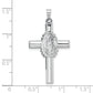 14k White Gold 14k White Gold Polished and Satin Hollow Cross Pendant