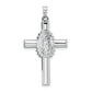 14k White Gold 14k White Gold Polished and Satin Hollow Cross Pendant