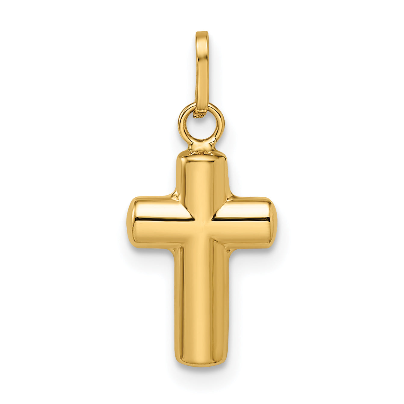 14k Yellow Gold 14k Polished Puffed Cross Pendant