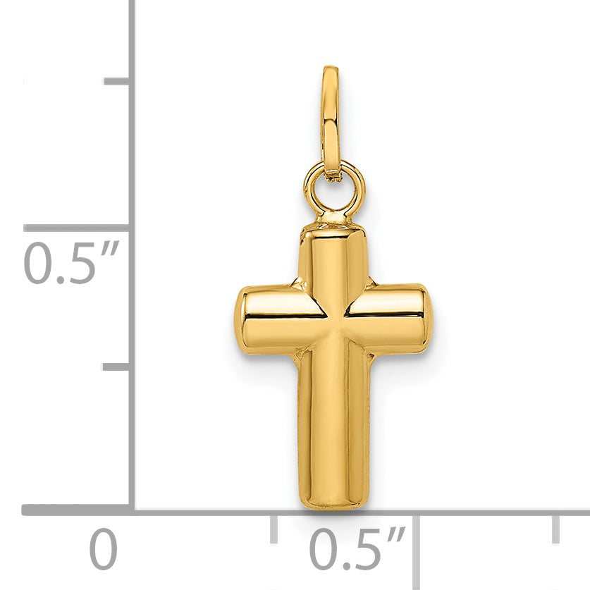 14k Yellow Gold 14k Polished Puffed Cross Pendant