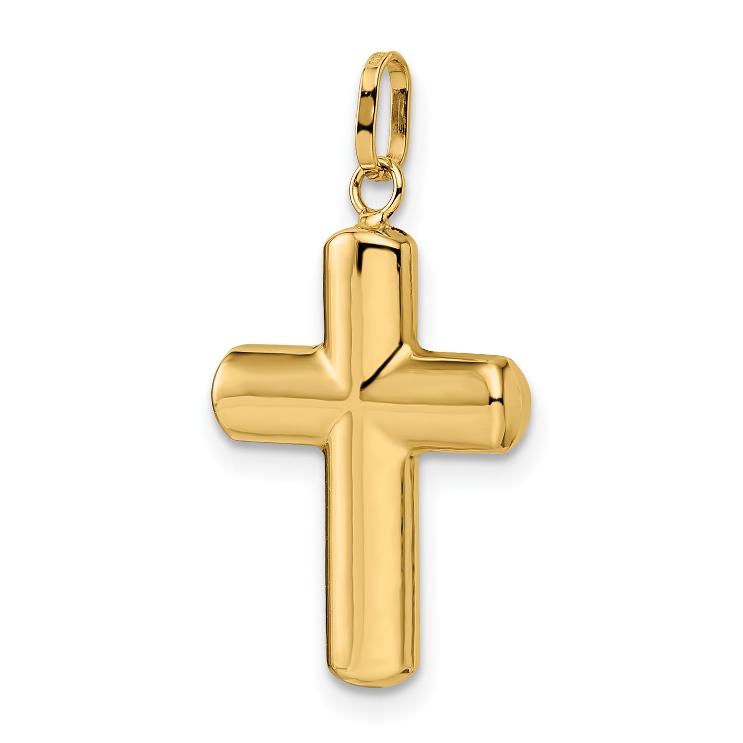 14k Yellow Gold 14k Polished Puffed Cross Pendant