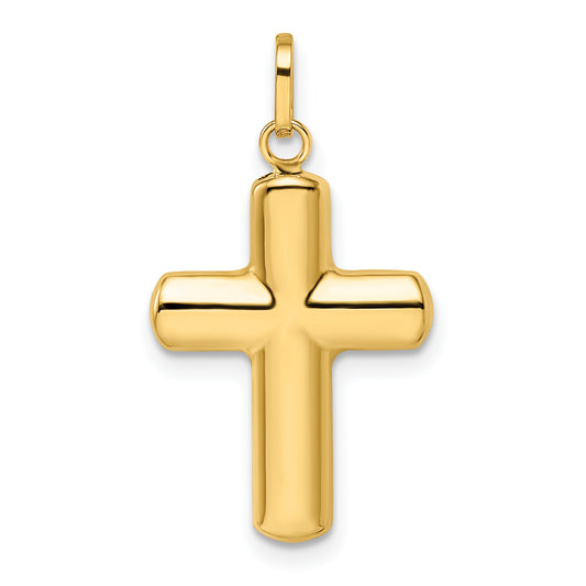 14k Yellow Gold 14k Polished Puffed Cross Pendant