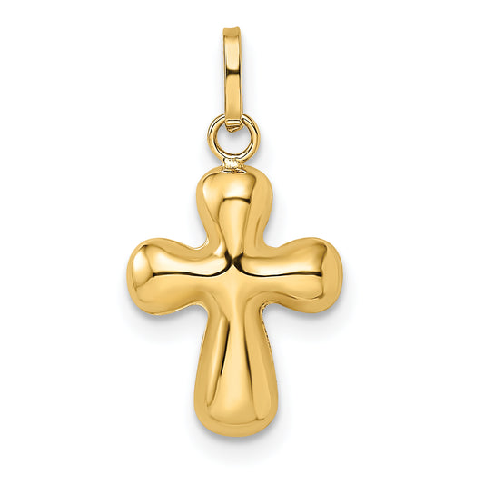 14k Yellow Gold 14k Polished Puffed Cross Pendant