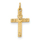 14k Yellow Gold 14k Polished Solid Heart Cross Pendant