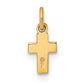 14k Yellow Gold 14k Polished Solid Tiny Heart Cross Pendant