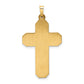 14k Yellow Gold 14k Polished and Textured Hollow Scroll Design Double Cross Pendant