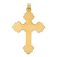 14k Yellow Gold 14k Polished Hollow Fancy Fleur de Lis Cross Pendant